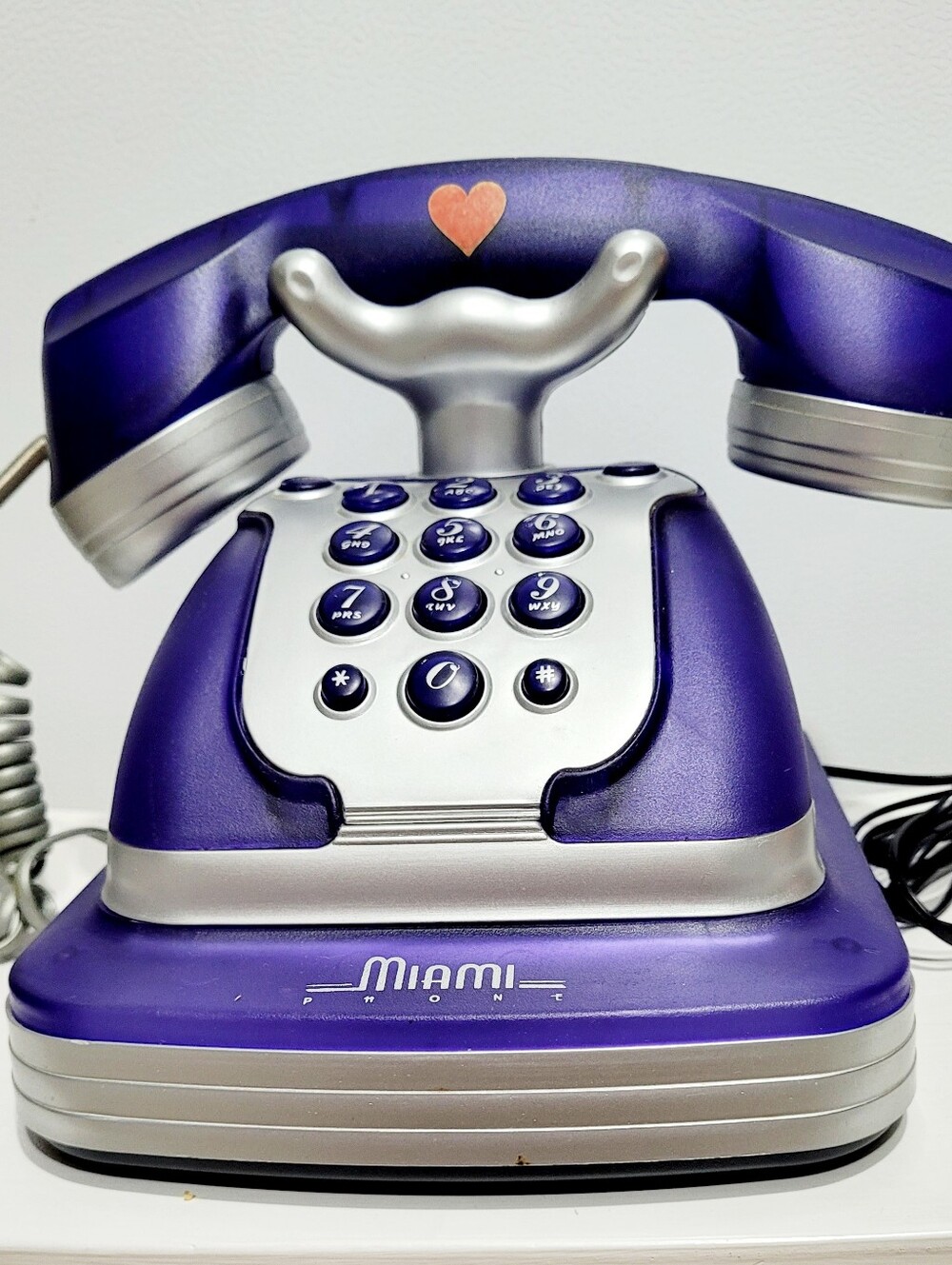 Vintage Purple Miami Phone Retro Desk Telephone Tested Working